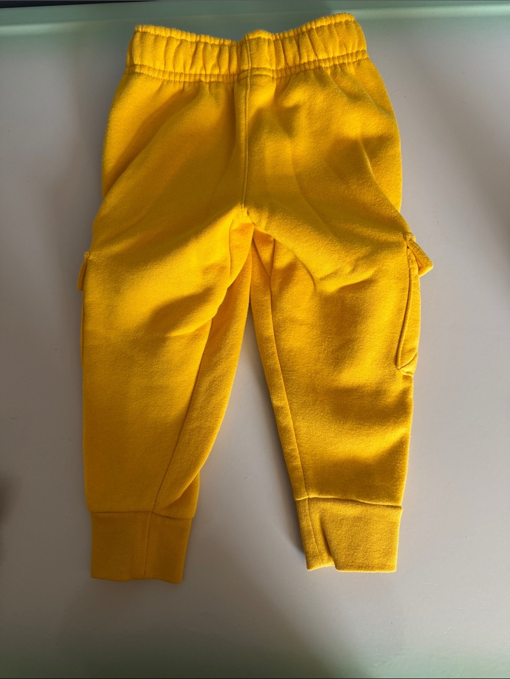 NWOT Nike Kids Bright Yellow Cargo Joggers with Logo - Picture 2 of 4